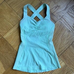 Lululemon Core Kicker Tank, Size 2, Fresh Teal / Mini Hyper Stripe Fresh Teal